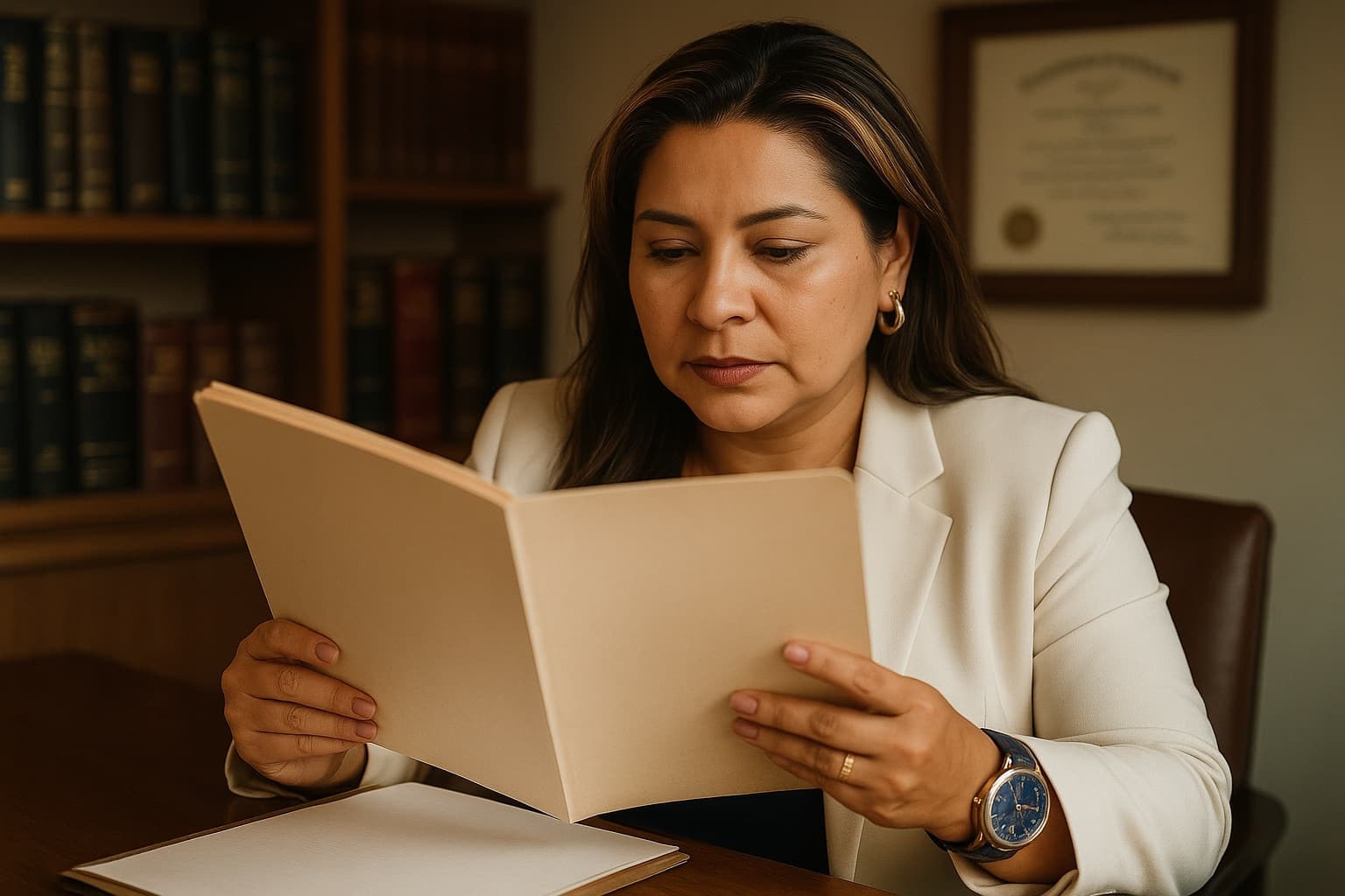 Liseth Usuga Orrego revisando un expediente